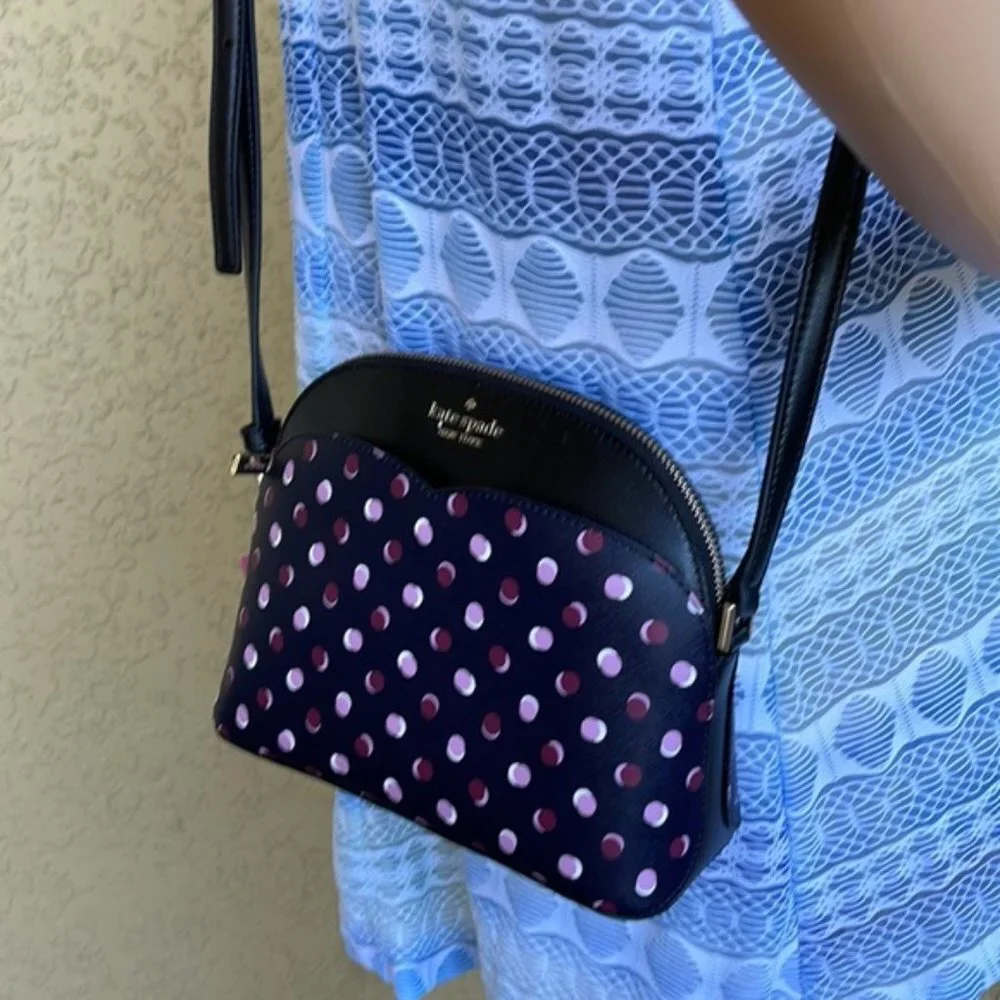 Kate Spade Payton Dome Crossbody with Fiesta Dot Black Multi